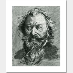 Johannes Brahms - charcoal portrait Posters and Art